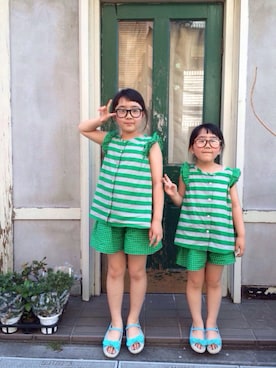 「アイテム（Tシャツ/カットソー）」を使った、elf.kids marketさん（キッズ・134cm）の春コーディネート