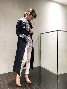 「TATRAS（タトラス）のアイテム（トレンチコート）」を使った、yuccoさん（レディース・169cm）の冬コーディネート