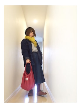 「POINTER BRAND（ポインターブランド）のアイテム（デニムジャケット）」を使った、nacoさん（レディース・152cm）の冬コーディネート