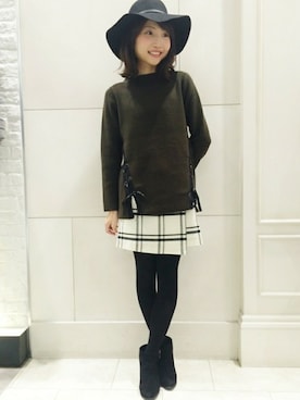 「MINIMUM（ミニマム）のアイテム（スカート）」を使った、minimumなんばマルイstaffさん（レディース・164cm）の冬コーディネート