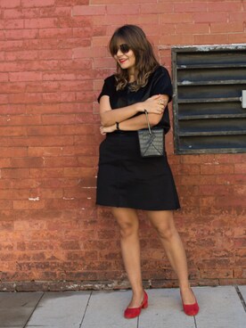 「Jeffrey Campbell（ジェフリーキャンベル）のアイテム（バレエシューズ）」を使った、Betül.Yıldızさん（レディース・163cm）の冬コーディネート