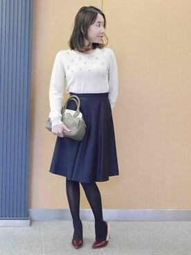 「Soareak（ソアリーク）のアイテム（スカート）」を使った、Mippyさん（レディース・161cm）の秋コーディネート