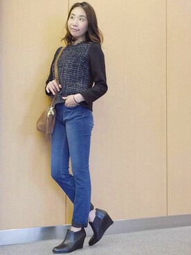 「Soareak（ソアリーク）のアイテム（パンツ）」を使った、Mippyさん（レディース・161cm）の秋コーディネート