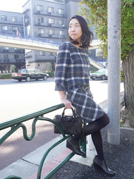「シャギー」｜「アイテム（ブーティ）」を使った、Mippyさん（レディース・161cm）の冬コーディネート