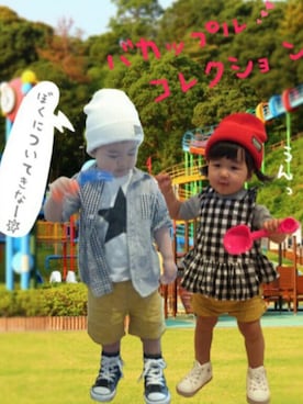 「公園デート」｜「アイテム（その他）」を使った、shiii☺yuckyさん（キッズ・80cm）の春コーディネート