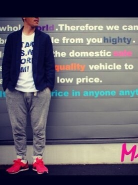 「MILLER（ミラー）のMirror Message Tシャツ（Tシャツ/カットソー、ホワイト系）」を使った、Mirrorさん（メンズ）の夏コーディネート