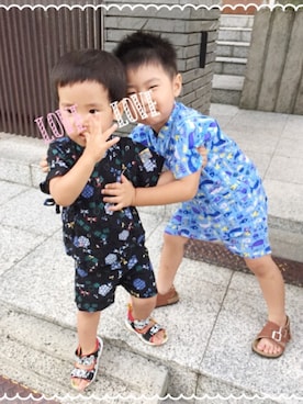 「服バカ」｜「アイテム（浴衣）」を使った、piyoさん（キッズ・100cm）の夏コーディネート