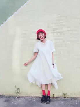 「Dr. Martens（ドクターマーチン）のDr.Martens (ドクターマーチン)/1461 3EYE GIBSON SHOES（その他シューズ）」を使った、NiggyLinさん（レディース・158cm）の秋コーディネート