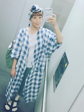 「SOU･SOU（ソウ・ソウ）のアイテム（PC・スマホグッズ/家電）」を使った、NiggyLinさん（レディース・158cm）の夏コーディネート