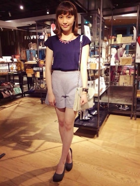 「MERCURYDUO（マーキュリーデュオ）のアイテム（その他トップス）」を使った、FAVVIさん（レディース・158cm）の夏コーディネート