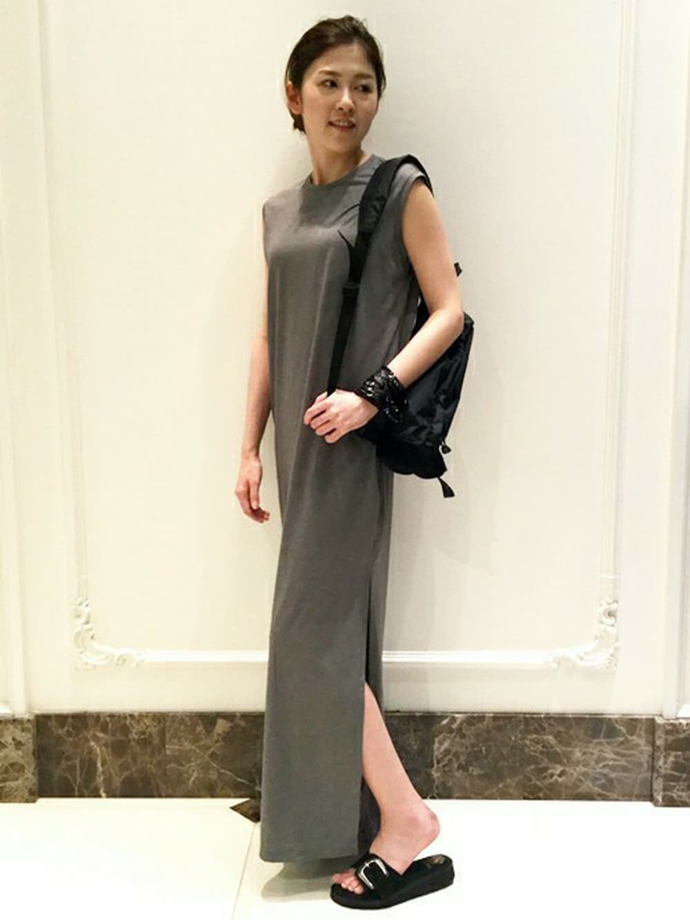 美品♡ ドゥーズィエムクラス WINDFEEL 天竺 ノースリーブワンピース 黒 美品♡ ドゥーズィエムクラス WINDFEEL 天竺 ノースリーブ