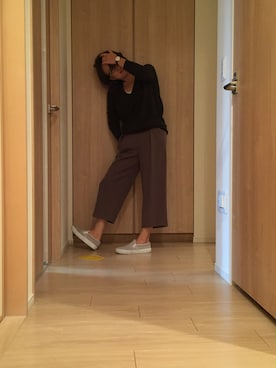 「ICB（アイシービー）のアイテム（スラックス）」を使った、KAORUさん（レディース・161cm）の秋コーディネート