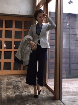 「ICB（アイシービー）のアイテム（スラックス）」を使った、KAORUさん（レディース・161cm）の冬コーディネート