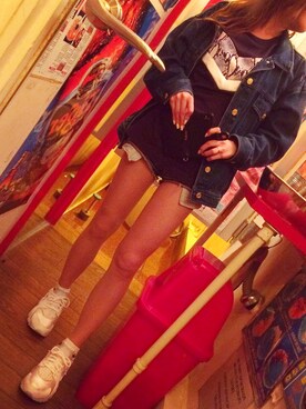 「EVRIS（エヴリス）のBIGデニムGジャン（デニムジャケット）」を使った、chapiさん（レディース・151cm）の夏コーディネート