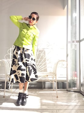 「VERSACE（ヴェルサーチ）のアイテム（その他アウター）」を使った、Nammiy.さん（レディース・170cm）の冬コーディネート