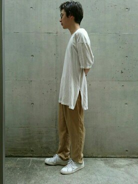 「Lui's（ルイス）のアイテム（Tシャツ/カットソー）」を使った、KAIさん（メンズ・176cm）の秋コーディネート