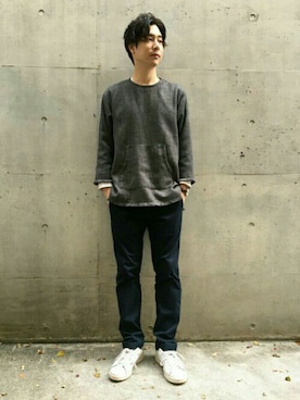 「MONKEY TIME（モンキータイム）のアイテム」を使った、KAIさん（メンズ・176cm）の秋コーディネート