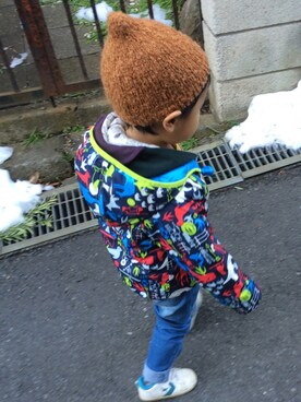 「アイテム（ナイロンジャケット）」を使った、あおば   かえでさん（キッズ・100cm）の冬コーディネート