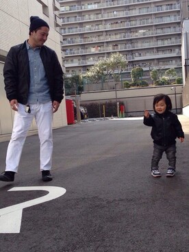 「And A（アンドエー）のアイテム（ブルゾン）」を使った、yutaka...さん（メンズ・168cm）の春コーディネート