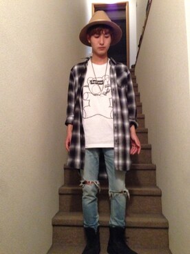 「HARE（ハレ）のアイテム（その他アウター）」を使った、ゆうたさん（メンズ・166cm）の夏コーディネート