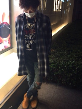 「大阪」｜「アイテム（その他アウター）」を使った、ゆうたさん（メンズ・166cm）の春コーディネート