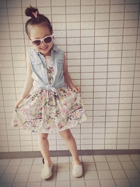 「ECODECO（エコデコ）のアイテム」を使った、YUNYOさん（キッズ・110cm）の春コーディネート