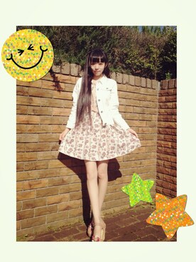 「♡（ワンピース、ピンク系）」を使った、tsukino🌙maiさん（レディース・152cm）の春コーディネート