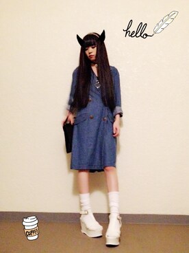 「ルーズソックス」｜「アイテム（サロペット/オーバーオール）」を使った、tsukino🌙maiさん（レディース・152cm）の夏コーディネート