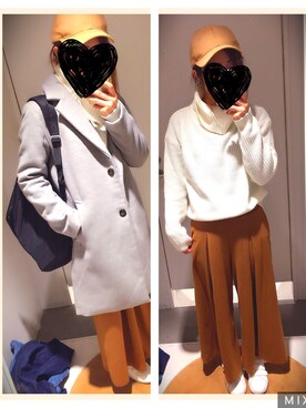 「スカンツ」｜「アイテム（チェスターコート）」を使った、maayaさん（レディース・156cm）の冬コーディネート