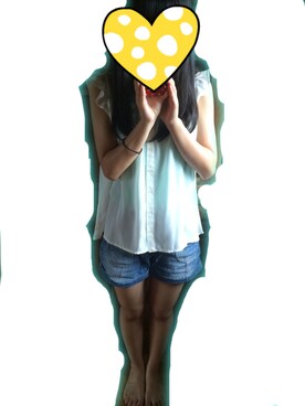 「DIABLE（ディアブル）のアイテム（パンツ）」を使った、みるふぃーゆさん（レディース・152cm）の夏コーディネート