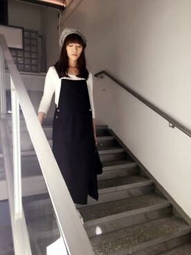 「initial（イニシャル）のアイテム（つなぎ/オールインワン）」を使った、milliengさん（レディース・163cm）の冬コーディネート