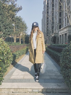 「w closet」｜「アイテム（トレンチコート）」を使った、vickiさん（レディース・160cm）の冬コーディネート