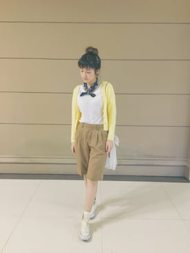 「ROYAL PARTY」｜「アイテム（カーゴパンツ）」を使った、vickiさん（レディース・160cm）の春コーディネート