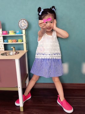 「2歳10ヶ月」｜「アイテム（ワンピース/ドレス）」を使った、shikimin♡さん（キッズ・90cm）の夏コーディネート