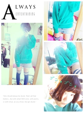 「A.D.G（エーディージー）のアイテム（スウェット）」を使った、真宵さん（レディース・159cm）の秋コーディネート
