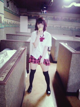 「タータンチェック」｜真宵さん（レディース・159cm）の春コーディネート