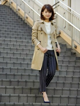 「Spick & Span（スピックアンドスパン）のアイテム（トレンチコート）」を使った、Spick & Span 自由ヶ丘店 STAFF2さん（レディース・160cm）の秋コーディネート
