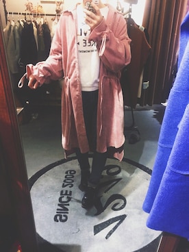 「アイテム（ピーコート、ピンク系）」を使った、瓦大喜哟さん（レディース・156cm）の秋コーディネート