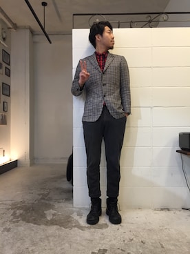 「THE SUIT COMPANY（ザ・スーツカンパニー）のアイテム（テーラードジャケット、その他）」を使った、kensu-さん（メンズ・174cm）の冬コーディネート