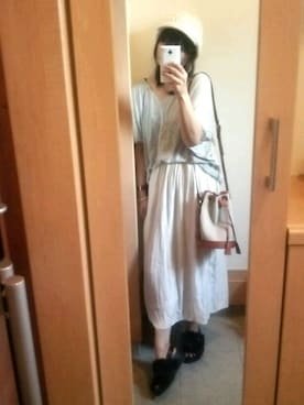 「passage mignon/flaneur（パサージュミニョンフラヌール）のアイテム（ニットキャップ/ビーニー）」を使った、 (*^^*)ゆーのさん（レディース・158cm）の夏コーディネート