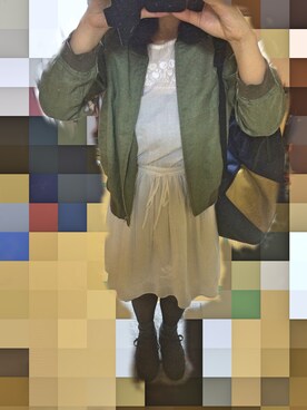 「chambre de charme（シャンブルドゥシャーム）のMA-1（その他アウター、グリーン系）」を使った、きぼみさん（レディース・157cm）の秋コーディネート