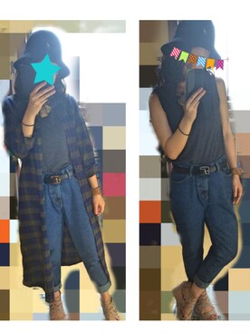 「FOREVER 21（フォーエバー トゥエンティーワン）のトップス（タンクトップ、グレー系）」を使った、きぼみさん（レディース・157cm）の秋コーディネート