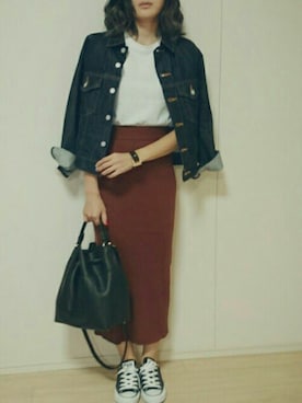 「CONVERSE（コンバース）のconverse（コンバース） ALL STAR OX（オールスターOX）（スニーカー）」を使った、gaotさん（レディース・154cm）の秋コーディネート