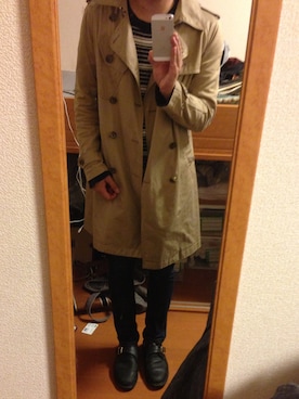 「BEAMS（ビームス）のアイテム（トレンチコート）」を使った、たかひろさん（メンズ・176cm）の秋コーディネート