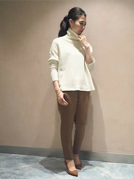 「アイテム（ブレスレット）」を使った、Plage有楽町店　スタッフさん（レディース・166cm）の冬コーディネート