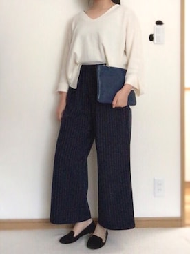 「ストライプパンツ」｜nanaさん（レディース・159cm・10代）の春コーディネート