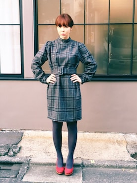 「アイテム（タイツ/ストッキング）」を使った、MEGさん（レディース・163cm）の冬コーディネート