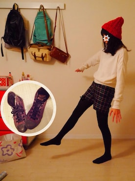 「L.H.P（エルエイチピー）のアイテム（ニットキャップ/ビーニー）」を使った、ゆき。さん（レディース・159cm）の冬コーディネート