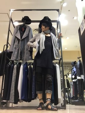 「SCHLUSSEL（シュリセル）のアイテム（ノーカラージャケット）」を使った、AQUAさん（メンズ・176cm）の秋コーディネート