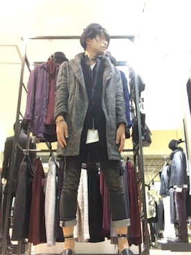「SCHLUSSEL（シュリセル）のアイテム（トップス）」を使った、AQUAさん（メンズ・176cm）の秋コーディネート